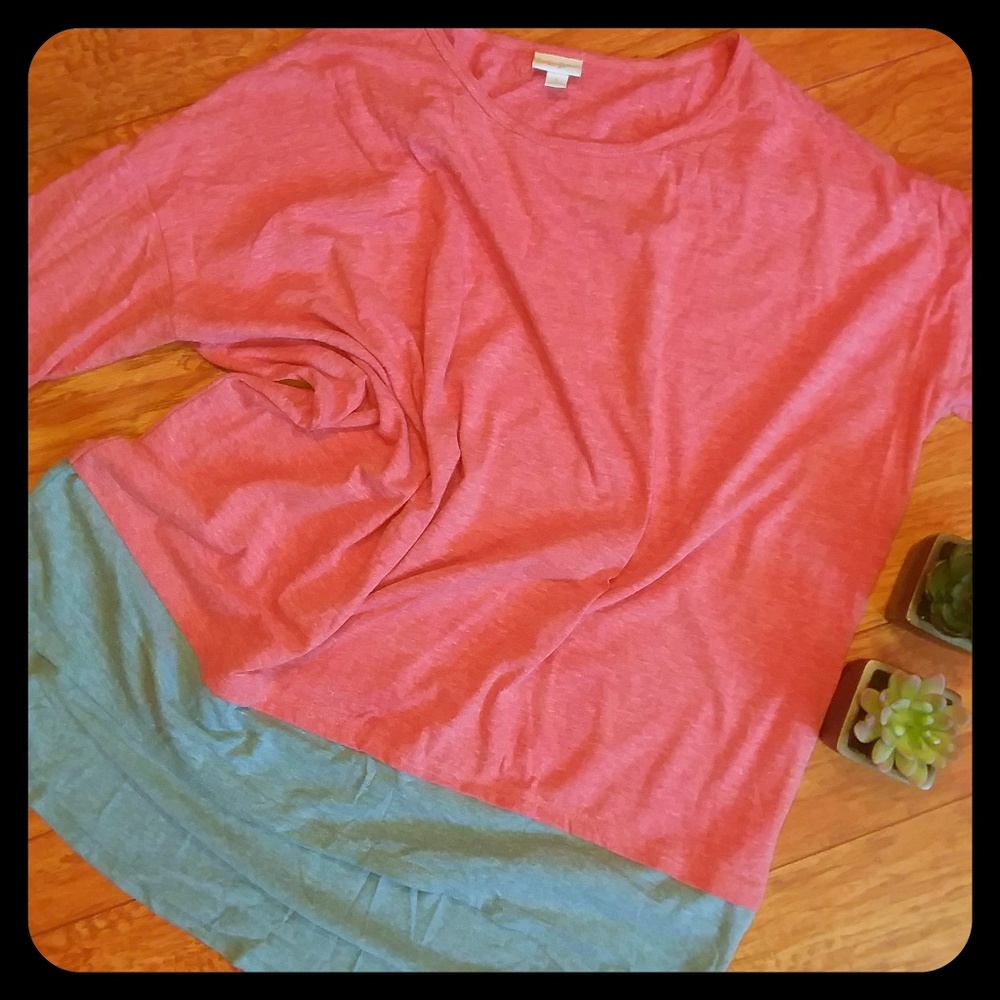 Heathered Red & Blue Dipped Irma Tunic